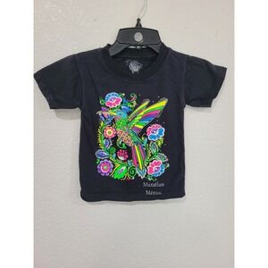 D&M Mazatlan Mexico Hummingbird Graphic T-Shirt Black Kids 3-4t Souvenir Tee #5